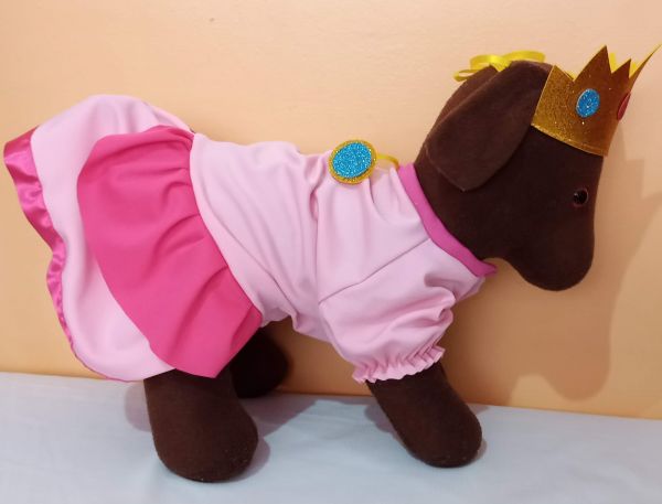 .Fantasia Princesa Peach do Mário Para Cachorros E Gatos