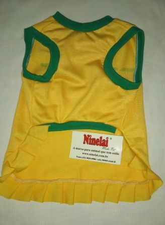 Vestido Brasil para cães e gatos Tamanhos do 00 ao 8