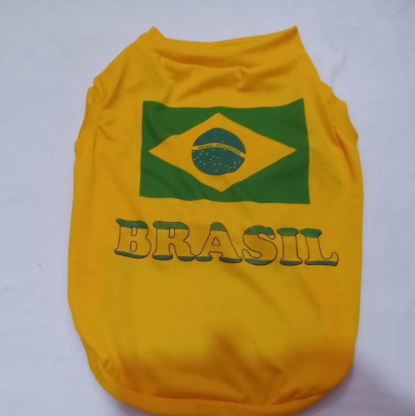 1 Camiseta Bandeira do Brasil para cachorro e gato