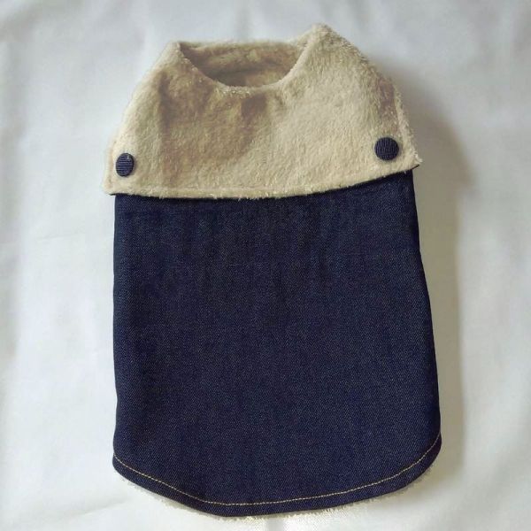 Roupa capa jeans para cachorros e gatos