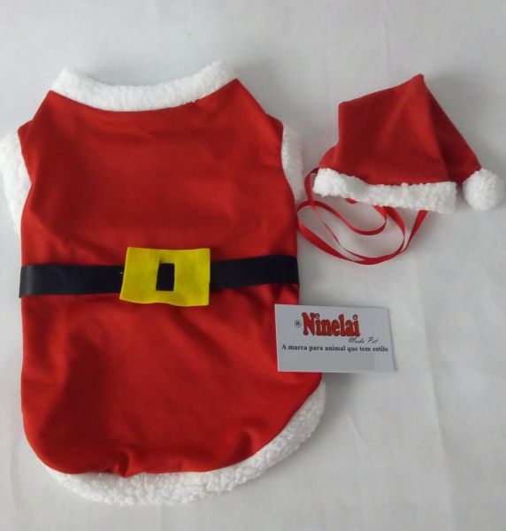 Roupa Papai Noel para cachorros e gatos Tamanhos do 00 ao 8