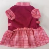 .Vestido Xadrez rosa para cães e gatos