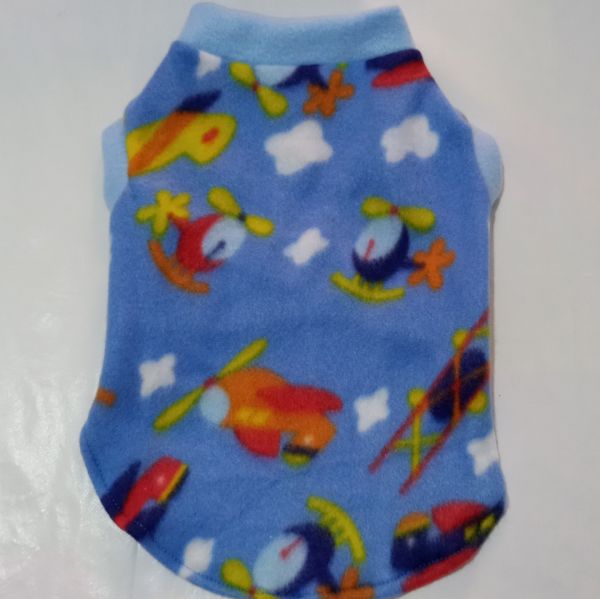 Blusa aviões para cachorros e gatos Azul Tamanhos do 00 ao 8